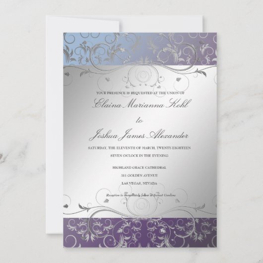 Invitation 311 Hydrangée Divine d'argent (Dos)