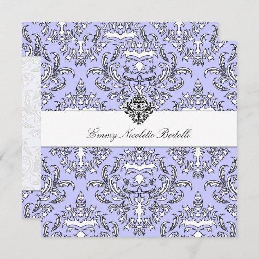 Invitation 311-Invitation à Damas d'Emmy Perry Winkle (Devant / Derrière)