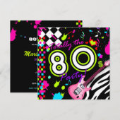 Invitation 311-La fête des années 80 - Guitare rose (Devant / Derrière)
