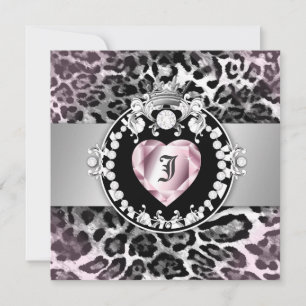 Invitation 311-Leopard-Tique Reine des Coeurs Sweet 16