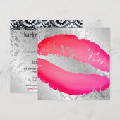Invitation 311-Lipstick embrasse | argenté devine (Devant / Derrière)