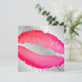 Invitation 311-Lipstick embrasse | argenté devine (Debout devant)