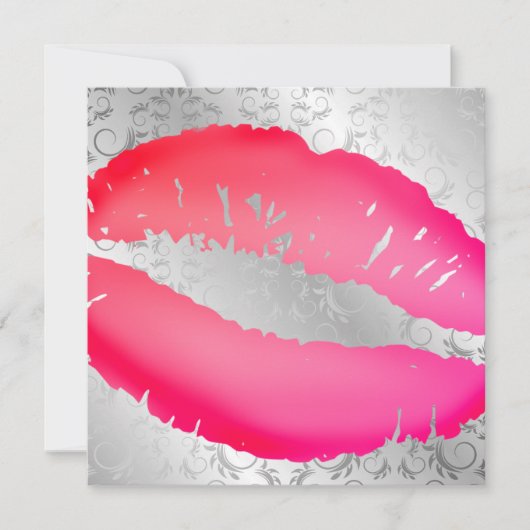 Invitation 311-Lipstick embrasse | argenté devine (Devant)