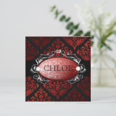 Invitation 311-Luxueusement rouge Licorice Damask 40 (Debout devant)