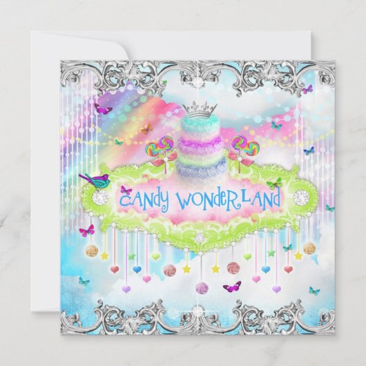 Invitation 311 Magical Candy Wonderland Silver Trim (Devant)