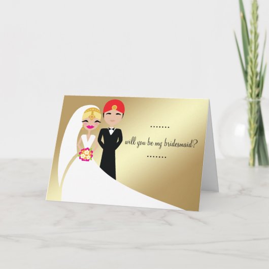 Invitation 311 Mariée indienne en blonde blanche (Devant)