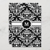 Invitation 311-Marissa Monogramme Damask Black (Devant / Derrière)