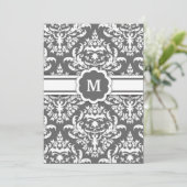 Invitation 311-Marissa Monogramme Damask Charbon (Debout devant)