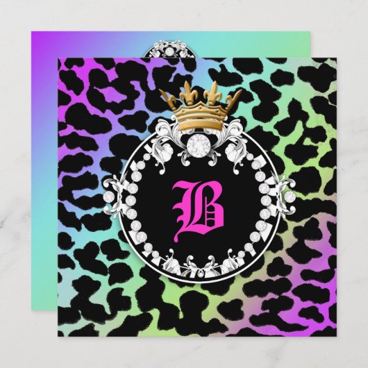 Invitation 311 Médaillon Diamond Leopard Amethyst Rainbow (Devant / Derrière)