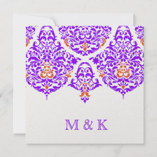 Invitation 311 Mon Chérie Damask Fabulous Purple Orange