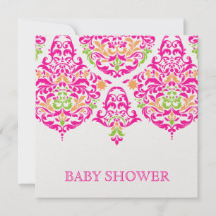 Invitation 311 Mon Cherie Damask Vibrant Garden Baby shower