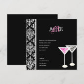 Invitation 311 Monogrammes de verre Damas rose (Devant / Derrière)