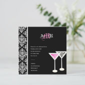 Invitation 311 Monogrammes de verre Damas rose (Debout devant)