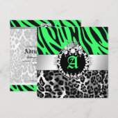 Invitation 311 néon L du bonbon 16 à baisers de diamants de (Devant / Derrière)