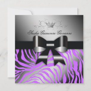 Invitation 311 Nuit Zebra Shimmer Electric Purple Sweet 16
