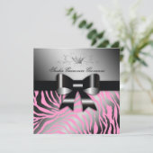 Invitation 311 nuits Zebra Shimmer Black Bow Pink| Sweet 16 (Debout devant)
