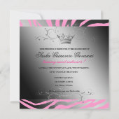 Invitation 311 nuits Zebra Shimmer Black Bow Pink| Sweet 16 (Dos)