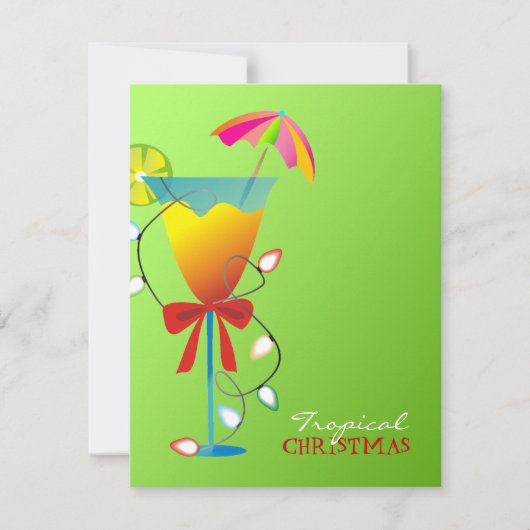 Invitation 311-Paradis Tropical Lime de Noël Green Luau (Devant)