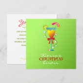 Invitation 311-Paradis Tropical Lime de Noël Green Luau (Devant / Derrière)