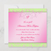 Invitation 311-Pink devinent et chaux gracieuse (Dos)