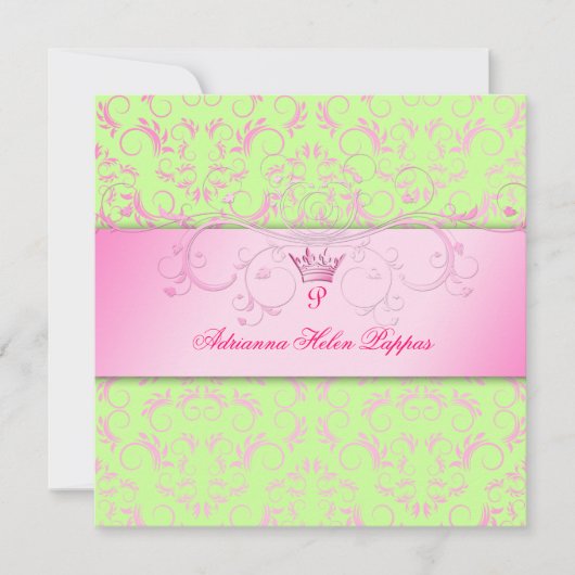 Invitation 311-Pink devinent et chaux gracieuse (Devant)