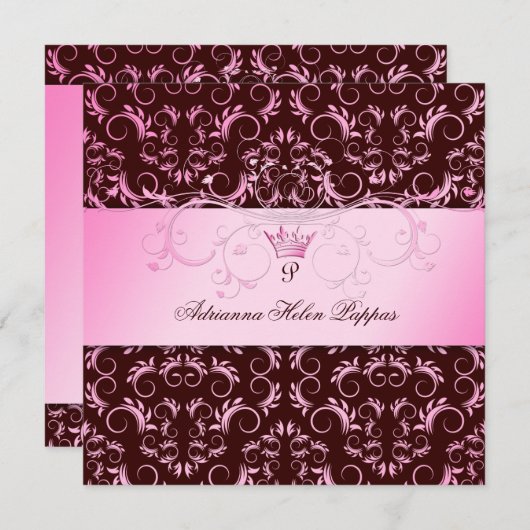 Invitation 311-Pink devinent et chocolat (Devant / Derrière)