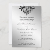 Invitation 311-Silver Damask Simplisticement Élégant (Dos)