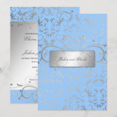 Invitation 311-Silver devinent | bleu-clair (Devant / Derrière)