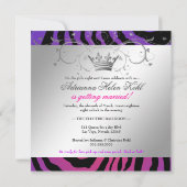 Invitation 311-Silver devinent le zèbre pourpre Bachelorette (Dos)