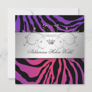 Invitation 311-Silver Divine Purple Radiance Zebra Lingerie