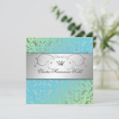 Invitation 311-Silver Divine Turquoise Lime Sweet 16 (Debout devant)