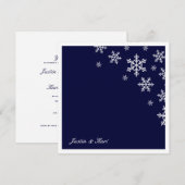 Invitation 311-Sweet Snowflake Navy Blue Metallic (Devant / Derrière)