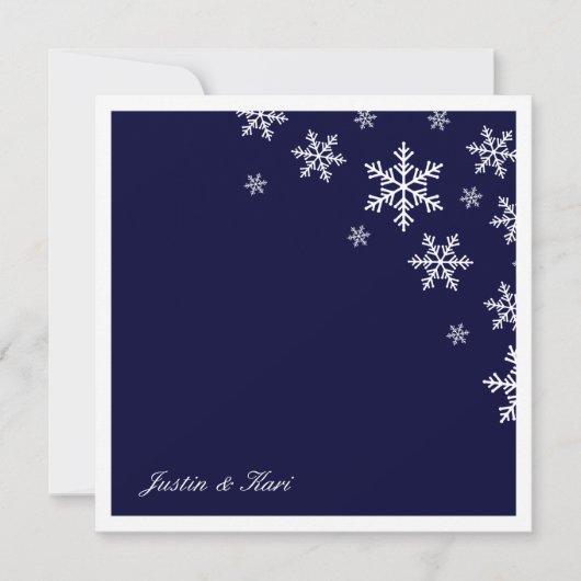Invitation 311-Sweet Snowflake Navy Blue Metallic (Devant)