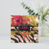 Invitation 311-Tigress/zèbre Bachelorette rose (Debout devant)