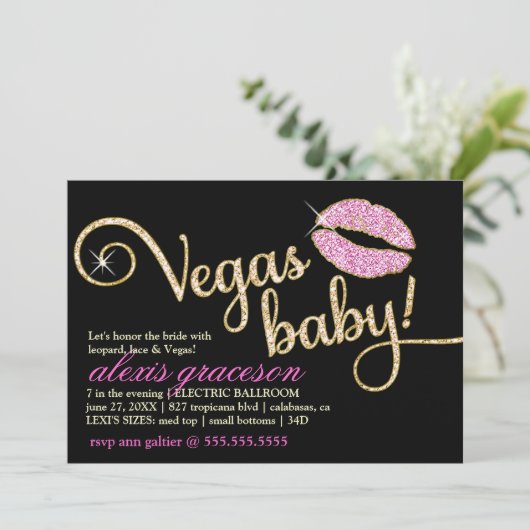 Invitation 311 Vegas Baby Glitzy Kiss Metallic (Debout devant)