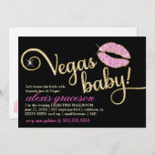 Invitation 311 Vegas Baby Glitzy Kiss Metallic (Devant / Derrière)