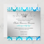 Invitation 311-White Blackberry Damask Tropical| Baby shower (Dos)