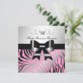 Invitation 311-Zebra Shimmer Black Bow Pink| Sweet 16 (Debout devant)