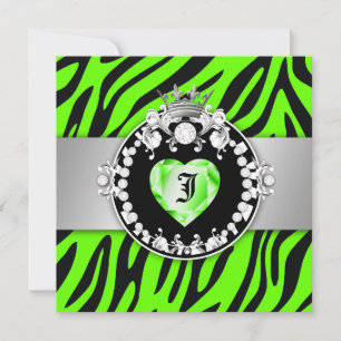 Invitation 311 Zebra Tique Kiss Queen of Hearts Sweet 16