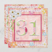 Invitation 31e anniversaire style scrapbooking (Devant / Derrière)