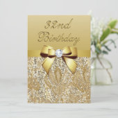 Invitation 32e anniversaire Gold Faux Sequins et Bow (Debout devant)