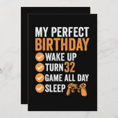 Invitation 32e tour 32 Mon anniversaire de jeu parfait (Devant / Derrière)