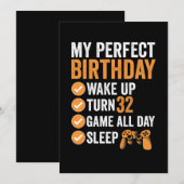 Invitation 32e tour 32 Mon anniversaire parfait jeu (Devant / Derrière)