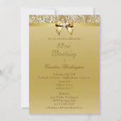 Invitation 33e anniversaire Séquins et Bow Gold Faux (Dos)