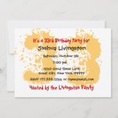 Invitation 33e modèle Gold Red Black Birthday PartyTemplate (Dos)