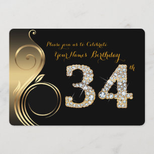 Invitation 34,Invitation d'anniversaire,Nombre de diamants,Ph