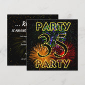 Invitation 35e anniversaire avec feu d'artifice (Devant / Derrière)