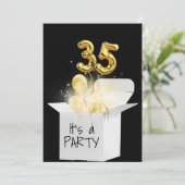 Invitation 35e anniversaire Ballons d'or en boîte blanche (Debout devant)