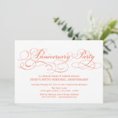Invitation 35e anniversaire | Blanc/Coral (Debout devant)