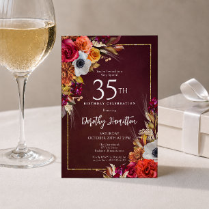 Invitation 35e Anniversaire Bourdonnais Fleurs d'Automne Écri